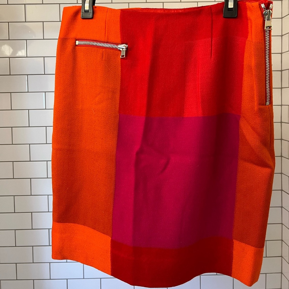Per se wool color block pencil skirt size 2